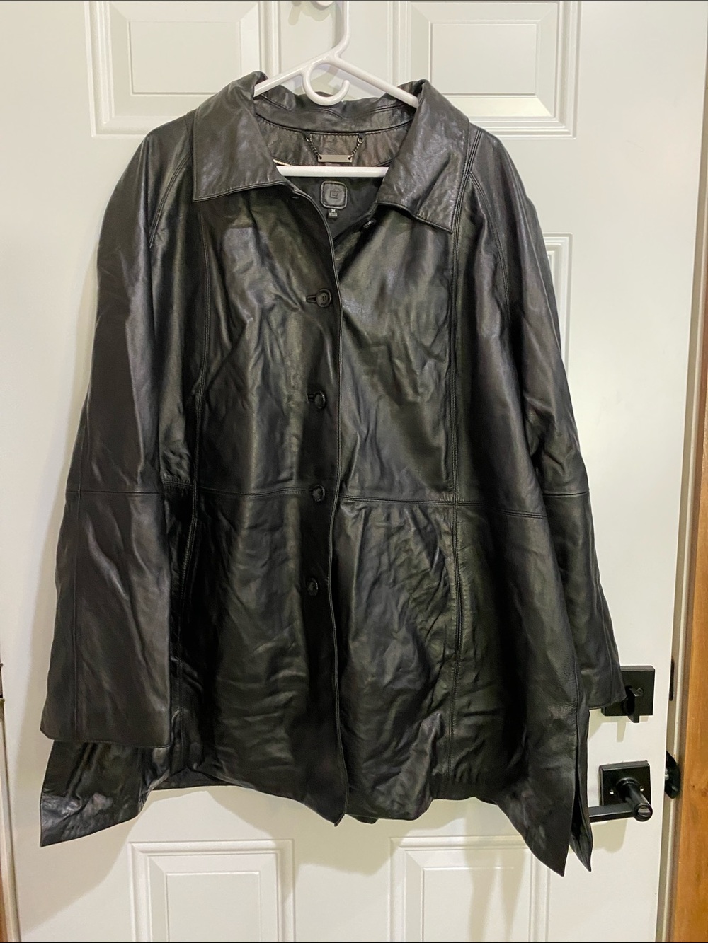 Wilsons Leather Black Button-Front Leather Jacket